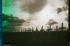 France, Souain, Cimetière Français Contre jour sur les Tombes