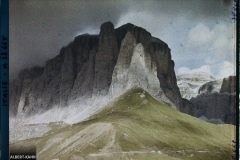 Tyrol, Wolkenstein, Col de la Sella, Effet de lumière sur les parois du groupe de la Sella